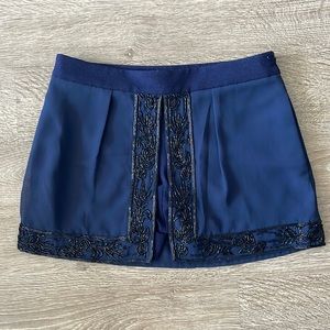 Cassia Embellished Beaded Skort In Navy Blue